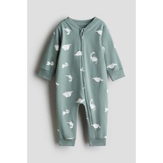 H&M 브랜드관 패턴 파자마 수트 카키 그린/공룡 1238371009