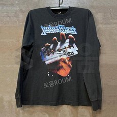 주다스 프리스트 JUDAS PRIEST 순면 맨투맨 긴소매 티셔츠 블랙 유니섹스 긴팔티