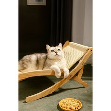 강아지 고양이 접이식 리클라이너 의자, 브라운