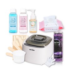 MINI YANG 低痛感星空熱蠟除毛組(極白熱蠟機+幽靜紫蠟豆+木棒+清潔3件組), 400g, 1個