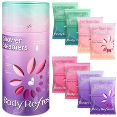BodyRefresh Shower Steamers 아로마테라피 8팩 - 여성용 생일 선물 아내 엄마를 위한 발렌타인 데이 선물 스트레스 완화를 위한 샤워 밤 여성용 스파, 매혹적인 블룸 미스트