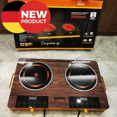 mono 독일기술 고출력3500W 2구 전기 세라믹레인지 더블 이동식 쿠커 인덕션[무료 사은품 증정], 프리스탠딩, mono-0410(우드+브라운)