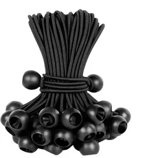 야외용 탄성 볼 로프 번지 코드 휴대용 텐트 고정 방수포 차양 캐노피 헤비 듀티 고정끈 (차고/화물용), 1)10pcs black 10cm, 1개