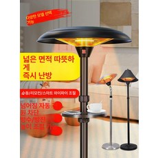 야외 전기난로 대기실 펜션 난방 레저 난로 난방기, 3000W 우산 스테인리스 L 하강, 기본 색상