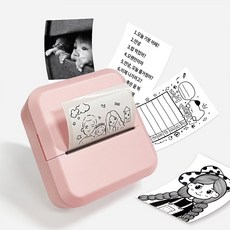 FONOW 라벨기 컴팩트한 블루투스 기능 탑재 감열 프린터, 1개, S2-2 핑크색