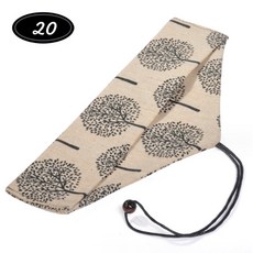 餐具收納綁繩收納袋 - 三角便攜餐具袋 刀叉湯匙筷子環保吸管收納袋 餐袋 婚禮小物, 1個, 橫開綁繩款, 許願樹