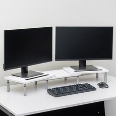 퍼플래빗 듀얼 모니터 받침대 각도 높이조절 3단, 화이트