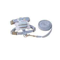 小蜜蜂造型 工字貓咪牽繩/胸背帶, 藍色, 1個