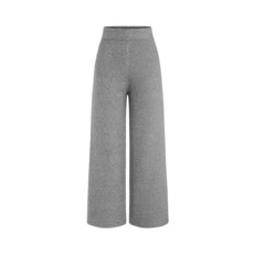 CIDER 라운지 팬츠 여성용 와이드 레그 미드 웨이스트 골지 니트 팬츠 캐주얼 단색 따뜻한 울 혼방 스웨트팬츠 가을 겨울 카키 L