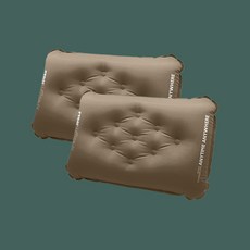 베리앤케이 초경량 에어필로우 캠핑 하이킹 전용 방수 TPU천 30D나일론 경추지지 원터치 공기 주입&배출, 브라운, 1개