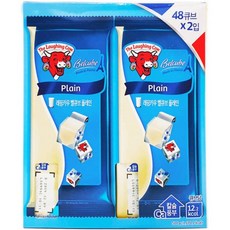 코스트코 벨큐브 래핑카우 플레인 치즈 48큐브, 250g, 2개