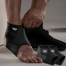 브릿지뷰 하이서포트 이중 벨크로 발목 보호대, 블랙, 2개