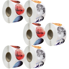 1000매 2롤 10종 우주 행성 지구 스티커, 3세트, 혼합(S61545) 1000매2롤