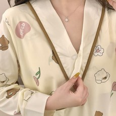 柔軟親膚卡通圖案哺乳睡衣套裝，孕婦月子服，可調節腰圍，方便哺乳