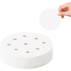 400개 4인치 미니 구멍이 뚫린 종이 호일 시트 일회용 대나무 찜기 라이너 만두 번 딤섬용 에어프라이어 및 전자레인지 논스틱 식품용 등급 조리용, 4-Inch, 400