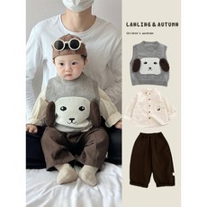 男寶寶春秋裝新款卡通針織馬甲男童洋氣坎肩背心嬰兒寬鬆休閒毛衣