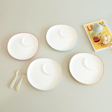 킨토 본보 유아식기 플레이트 24cm 나눔식판 - 블루그레이 오렌지 옐로우, 1개