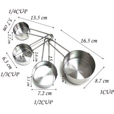 樸樂烘焙材料 不鏽鋼4PCS量杯, 1個