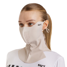 [수이골프 X시리즈 기본형] X2 라이트 UV 자외선 차단 스포츠 마스크 골프 등산 러닝 얼굴햇빛가리개 국내생산, 베이지, X2 기본