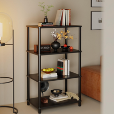 워너픽 다용도 선반 진열장, 4단, 블랙