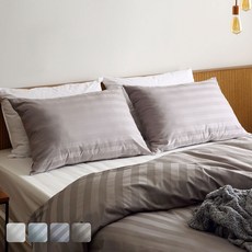 바운티풀 호텔납품 3cm 와이드 스트라이프 순면 베개커버 50x70cm