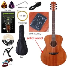 41인치 6현 일렉트릭 어쿠스틱 기타 솔리드 스프루스 상판 무광 컷어웨이 포크 내추럴 색상 EQ 및 결함, 01 41인치, 08 M1 40Inch with EQ