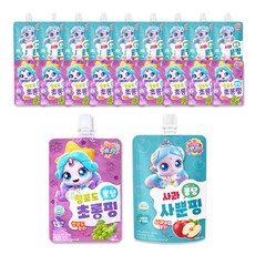 캐치티니핑 퐁당 음료수 사뿐핑 사과맛 10개+ 초롱핑 청포도맛 10개, 20개, 100ml