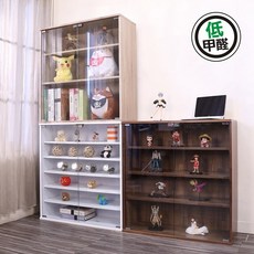 BuyJM MIT可堆疊四層低甲醛強化玻璃寬80cm展示櫃 收納櫃 玻璃櫃 GK模型公仔櫃, 集成木,實木腳款