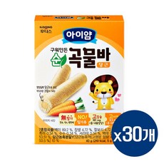 일동후디스 구워만든 순곡물 바, 당근, 40g, 30개