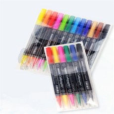 콩들 캘리그라피 브러쉬펜세트 양면펜, 6색