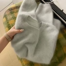 Yellwell 라운드넥 여성 스웨터 가을 겨울 니트 상의 DJP