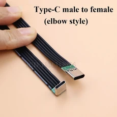 USB 3.1 Type-C 플랫 유연한 케이블 40K 60Hz 남성-남성/여성 데이터 L 자형 팔꿈치 직각 DIY 실리콘, 05 NO.5