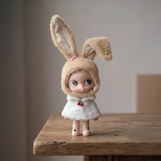 팝마트 지거 Zsiga 액션 피규어 20cm 인형 버니 모자 화이트 숄 2피스 세트 인형옷, 카키 버니 모자+화이트 숄 세트