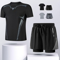 남성 수영복 3종세트 실내수영복 반팔 반바지 상하복 용품 복 3종 실내 세트 장 남자