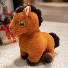 仿真福星小馬公仔毛絨可愛, 棕色福星馬公仔,23cm