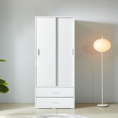 슬라이드 도어 2단서랍 키큰 옷장 800 옷수납장 안방, 단일사이즈