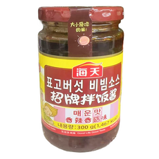 홍홍 중국식품 해천 표고버섯 비빔소스 매운맛 중국비빔장 중국비빔소스 중국비빔장, 300g, 1개