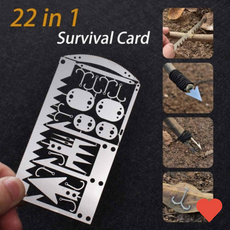 생존카드 낚시 등산 키트 캠핑 생존 서바이벌 긴급 EDC 칼, 화이트 BL09489