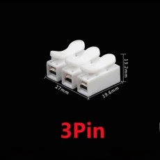 신형 퀵 스플라이스 잠금 와이어 커넥터 납땜 푸시 타입 없음 1 3 핀 전기 케이블 50 5 개, 02 5PCS, 03 3Pin