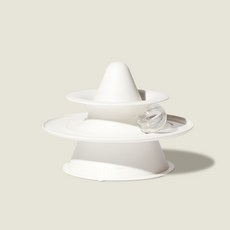 mov.triangle 三角錐軌道球 犬貓玩具 - 藍色/白色 寵物互動漏食玩具, 1個, 白色, 白色