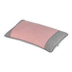 숙면 스마일 네모 경추 100% 메밀 순면 베개, 네모베개 핑크, 1개, 핑크