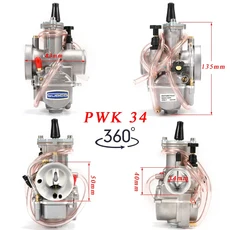 바이크 오토바이 플랫 커튼 커튼 기화기 Keihin Keihin PWK 28 30 32 34mm 스쿠터 2T 4T ATV 먼지 자전거 Enduro Motocross 액세서리, 04 34mm