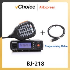 BJ-218 Baojie 자동차 라디오 프로 모바일 스테이션 듀얼 밴드 VHF UHF 25W 미니 워키토키 양방향, [01] BJ-218, [01] Add Program. Cable