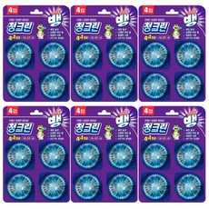 청크린 드롭 4입 x 6개 변기클리너 파란물 이지오프뱅, 40g