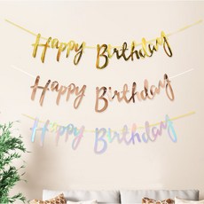 마블파티 happy birthday 캘리 생일가랜드, 1개, 홀로그램