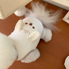 뽀글이 귀달이 후리스 자수 조끼 강아지옷, 아이보리, 1개