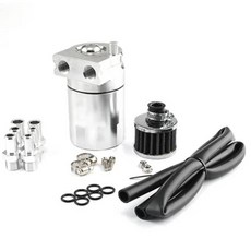 오일 캐치 탱크 범용 저수지 브리더 필터 키트 실린더 알루미늄 OCC 1020A, Silver