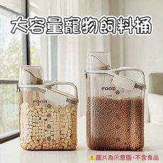 大容量寵物飼料桶 附量杯 保鮮防潮 密封, 1個, 蘇打藍,⭐現貨 小號 1500ml