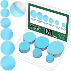 Keadic 120개 캐비닛 조명 아래 6사이즈 자석 스트립 조명용 접착식 백킹으로 교체용 철판자석 아님, Round