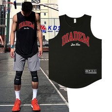 夏季籃球運動美式背心訓練服，寬鬆透氣健身圓領T恤，速乾舒適運動上衣